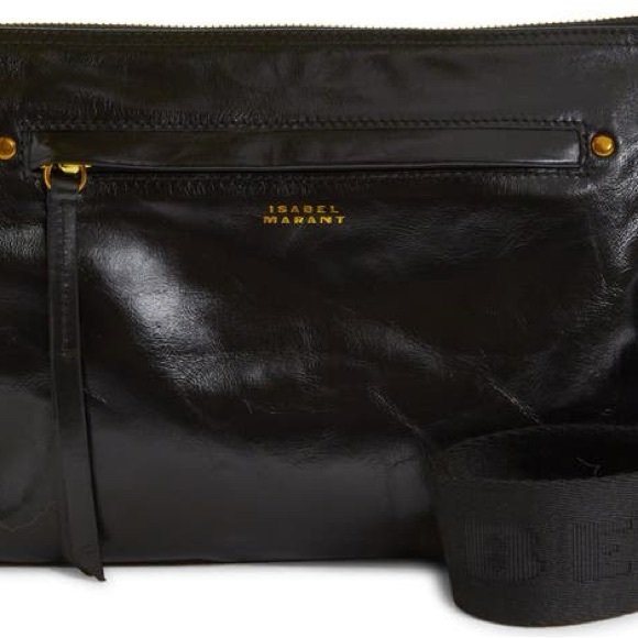 Isabel Marant Croco Shiny Black Crossbody Bag - Picture 3 of 10